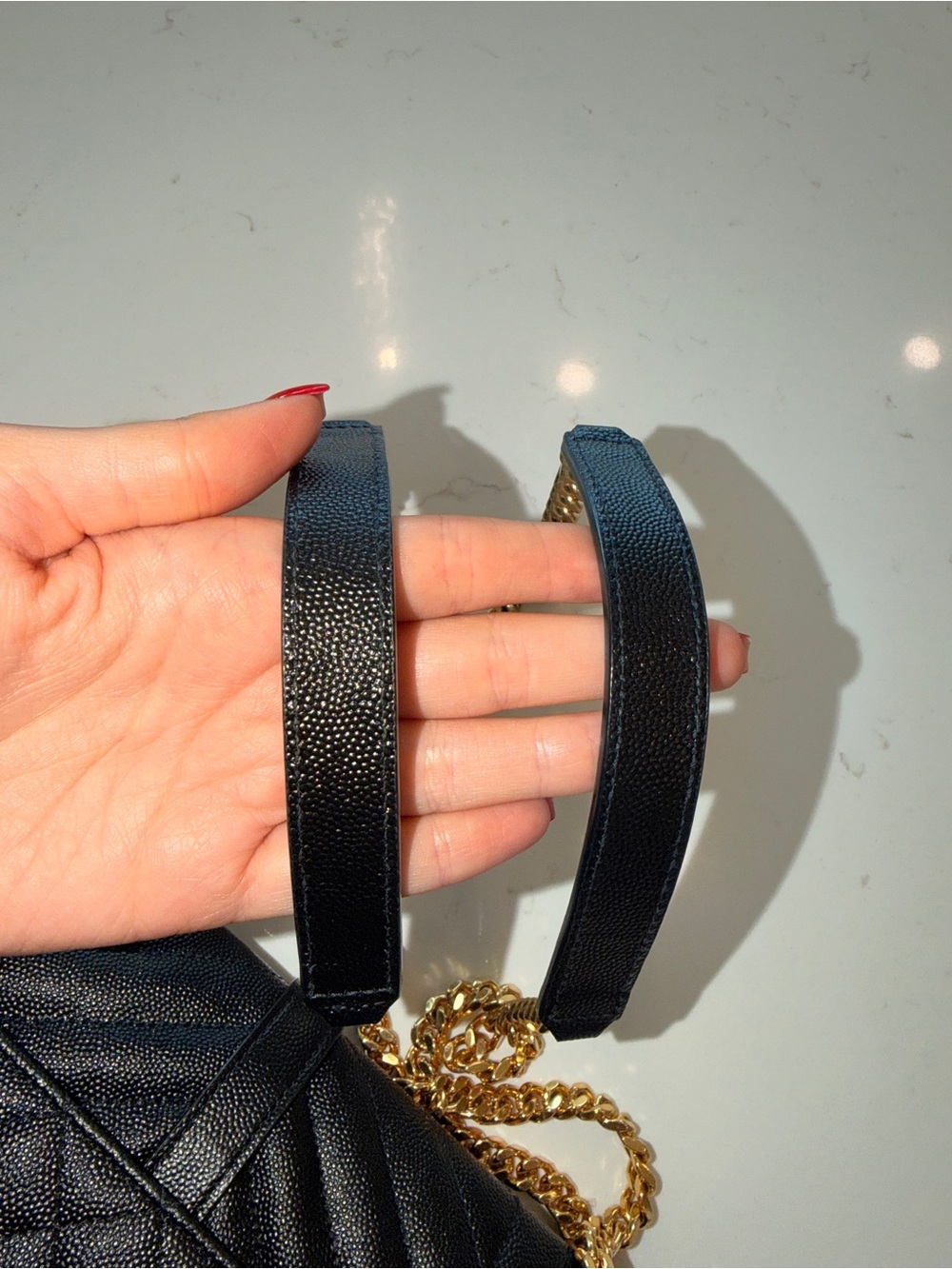 Saint Laurent Envelope Triquilt Medium YSL Shoulder Bag in Grained Leather - Picture 4 of 10